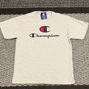 Champion T Shirt Men’s L Oxford Gray Logo Graphic Short Sleeve Cotton Crewneck